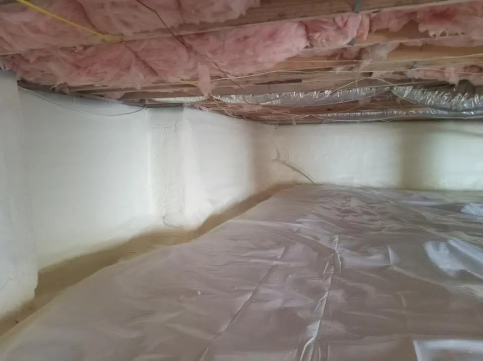 Crawl space encapsulation with closed-cell spray foam for Flat Roof Repair in Jamestown